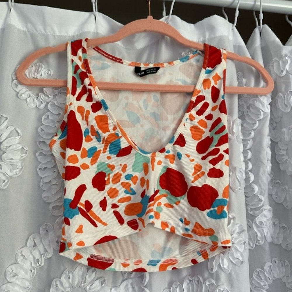 Multicolor deep v tank top